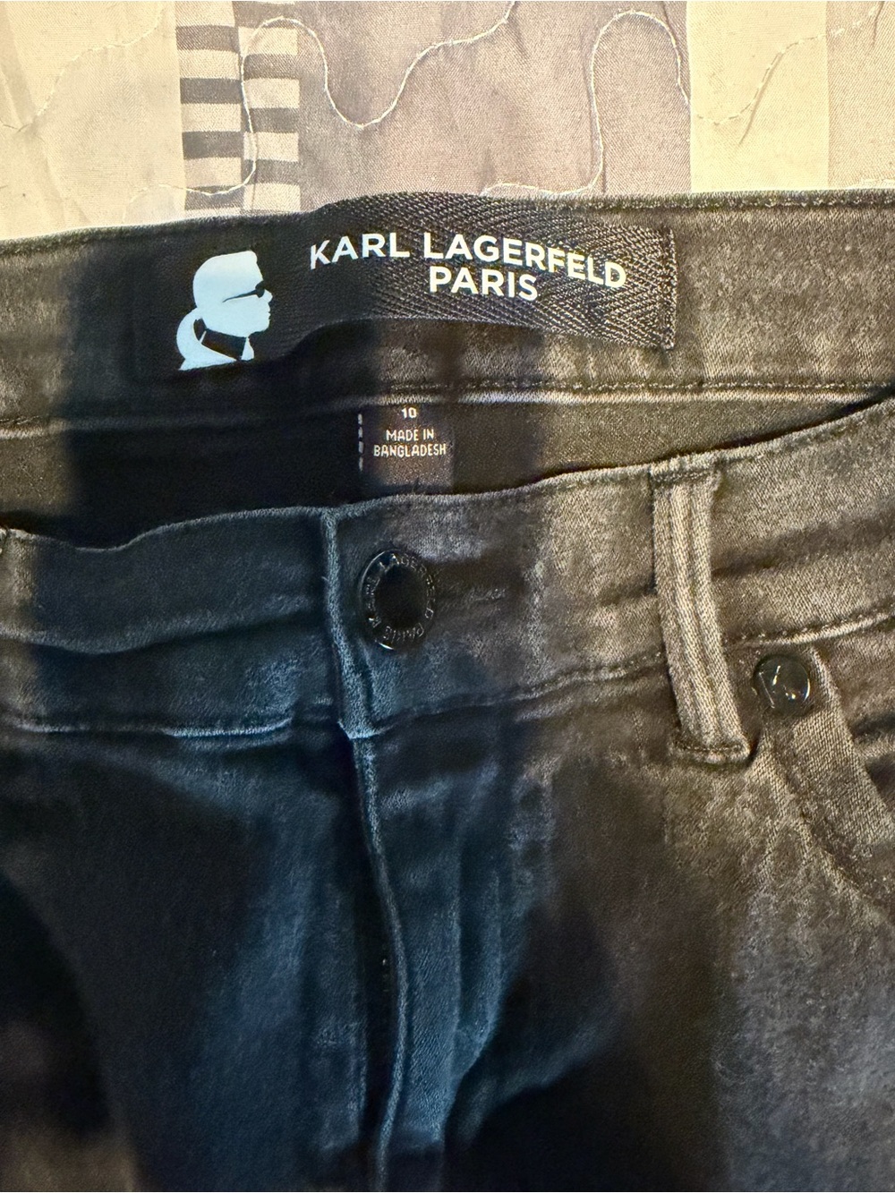 Karl Lagerfeld Paris Black Denim High-Rise Jeans